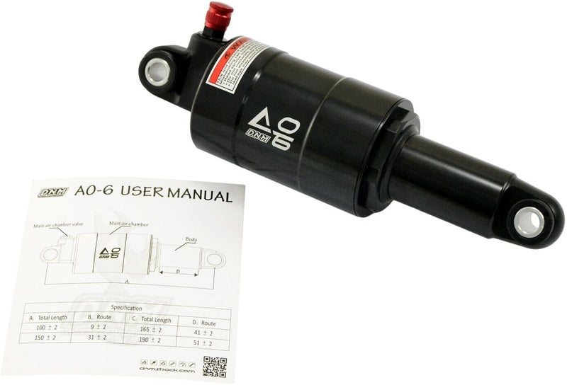 DNM AO-6 New Model with Air Chamber Vavle Mountain Bike Air Rear Shock 165 x 41mm, ST2442 - Image 1